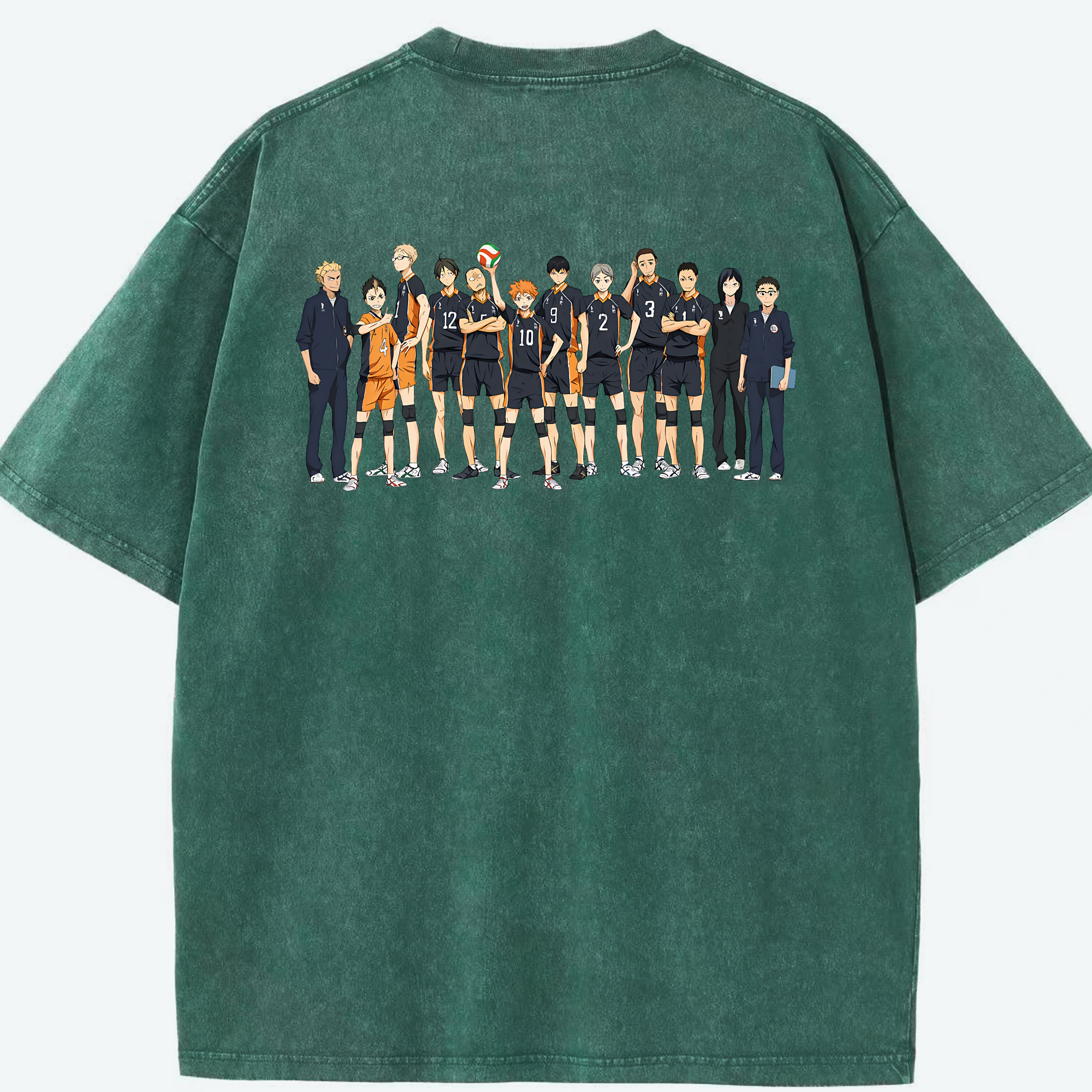 （画像用） ハイキュー!! Haikyu!! 綿100% ヴィンテージ風 半袖Tシャツ（背面プリント）